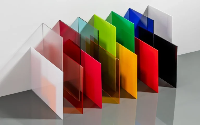 Placas de metacrilato de colores utilizadas en diseño